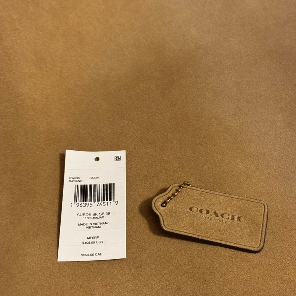 Coach Brooklyn 39 in suede sand and brass - Picture 11 of 12